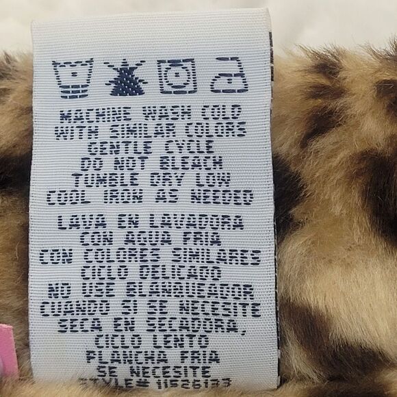 Kids HQ Faux Fur Bomber Jacket Leopard Print Knit Waist Cuffs Full Zip 4 - Picture 8 of 8